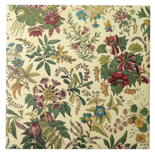 Old Fashioned Floral Abundance Tile (Front)