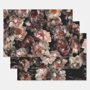 Old Fashioned Floral Roses Wrapping Paper Sheet
