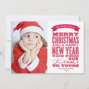 OLD FASHIONED FONT HOLIDAY PHOTO CARD