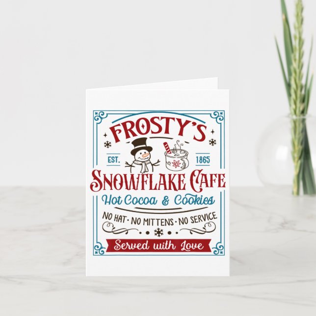 Old Fashioned Frosty's Snowflake Cafe Coffee Lover Card (Front)