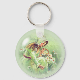 OLD FASHIONED GIRL by SHARON SHARPE Key Ring