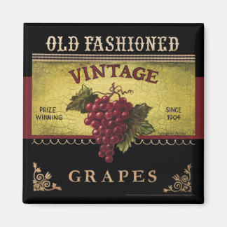 Old Fashioned Grapes Vintage Magnet