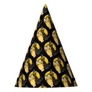 Old-fashioned Halloween, Black cat & Owl Party Hat