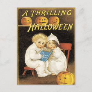 Old Fashioned Halloween Ghost Story Kids Postcard