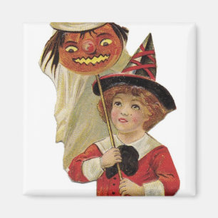 Old Fashioned Halloween Girl Magnet