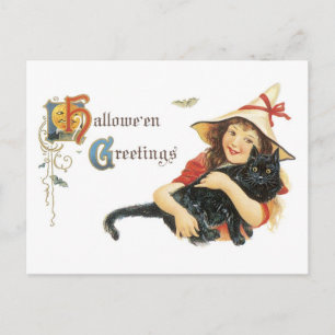 Old Fashioned Halloween Greetings Postcard
