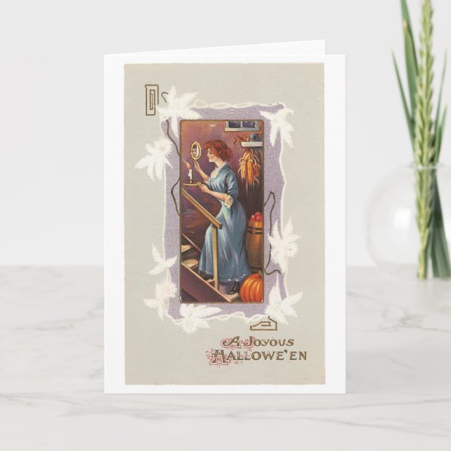 Old-fashioned Halloween, Lady with a Hand mirror Card (Front)