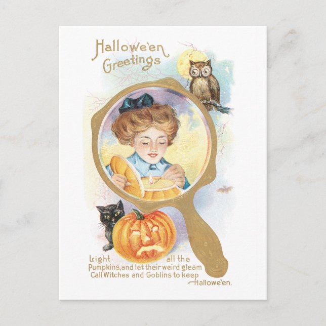 Old-fashioned Halloween Postcard (Front)