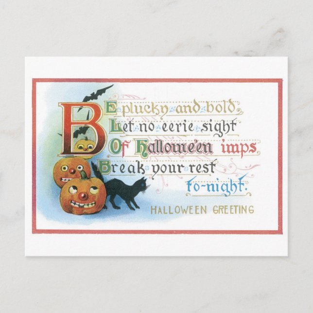 Old-fashioned Halloween Postcard (Front)