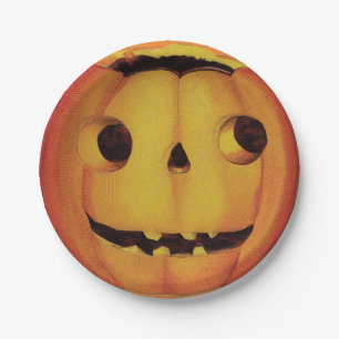 Old-fashioned Halloween, Pumpkin (jack-o'-lantern) Paper Plate