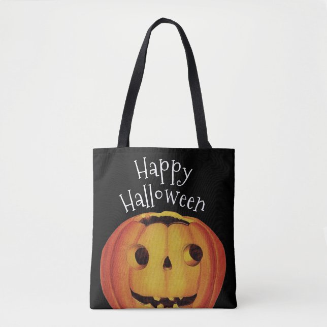 Old-fashioned Halloween, Pumpkin (jack-o'-lantern) Tote Bag (Front)