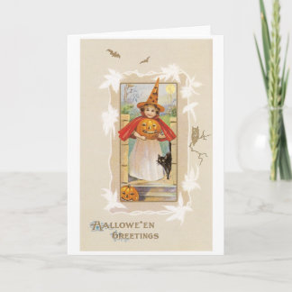 Old-fashioned Halloween, Witch girl Card