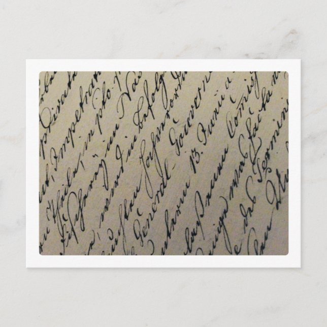 Old-fashioned handwriting postcard (Front)