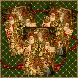 Old-Fashioned Holiday Merriment Wrapping Paper Sheet