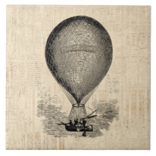 Old Fashioned Hot Air Balloon Tile