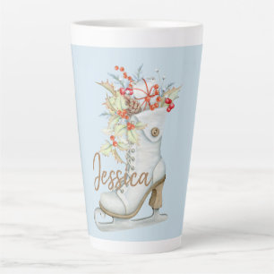Old Fashioned Ice Skate Personalised   Latte Mug