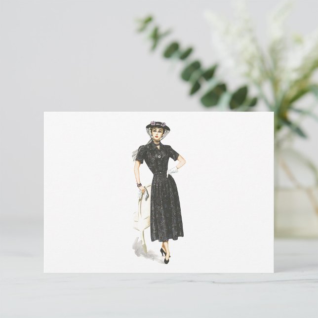 Old Fashioned Lady In A Dress Invitations (Creator Uploaded)
