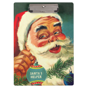 Old-fashioned Laughing Santa Christmas Organising Clipboard