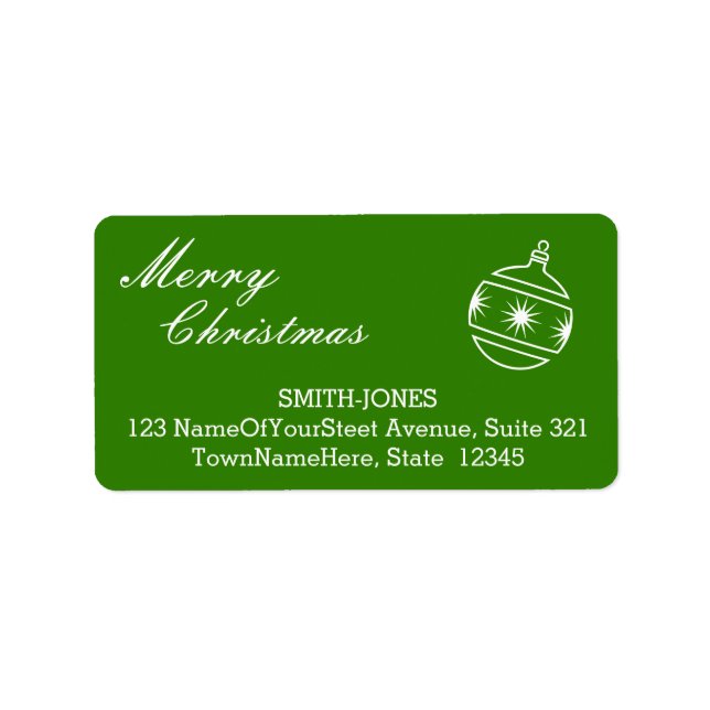 Old Fashioned "Merry Christmas" Address Label (Front)
