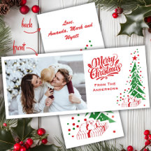 Old Fashioned Mid Century Custom Photo Christmas