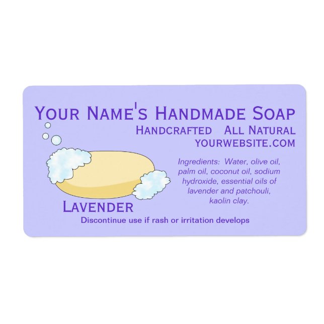 Old Fashioned Natural Soap Labels Design Template (Front)