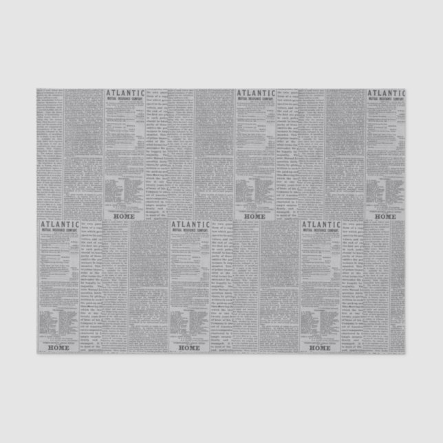 Old Fashioned Newspaper Tissue Paper (Front)