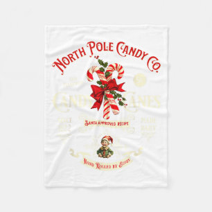 Old Fashioned North Le Candy Cane Company Elf Chri Fleece Blanket