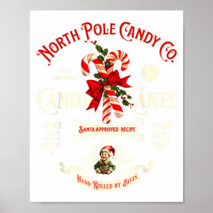 Old Fashioned North Le Candy Cane Company Elf Chri Poster