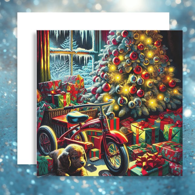 Old-Fashioned Nostalgic Christmas Morning Holiday Card (Creator Uploaded)