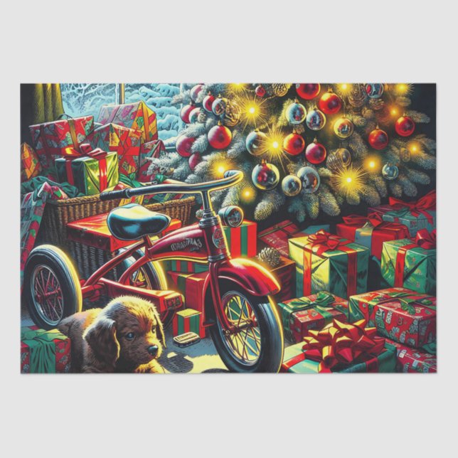 Old-Fashioned Nostalgic Christmas Morning Tissue Paper (Front)