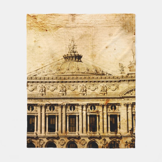 Old-fashioned paris franceaged, antique, fleece blanket (Front)
