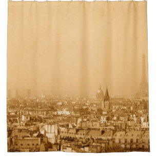 Old-fashioned paris franceparis, aged, ancient, an shower curtain