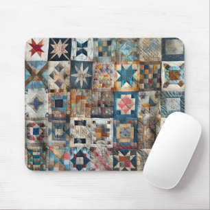 Old-fashioned Patchwork Quilt Design Mouse Pad