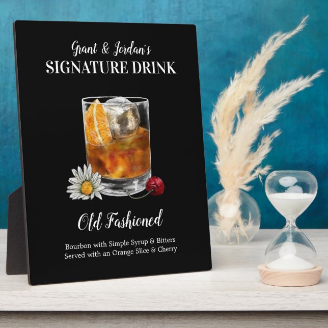 Old Fashioned • PERSONALIZE this Signature Drink P Plaque (Side)