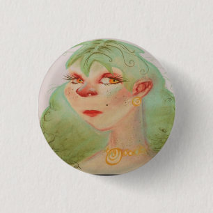 Old-fashioned Pin-up Girl 1950s Vintage 3 Cm Round Badge