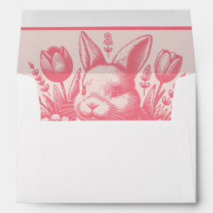 Old Fashioned Pink Easter Bunny Envelope