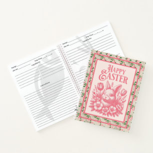 Old Fashioned Pink Easter Bunny Notebook