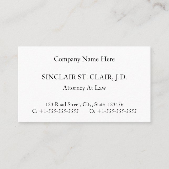 Old Fashioned Professional Business Card (Front)
