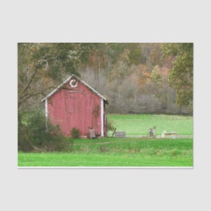 Old Fashioned Red Barn in Amish Country Tissue Paper