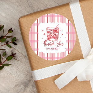 Old Fashioned Red Cherry on Top Thank You Classic Round Sticker