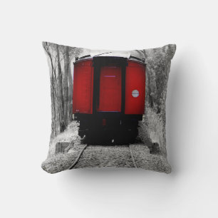 Old Fashioned Red Steam Train Cushion