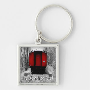 Old Fashioned Red Steam Train Key Ring