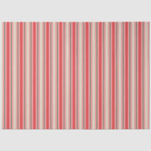 Old Fashioned Retro Christmas Stripe Pattern Pink Tissue Paper