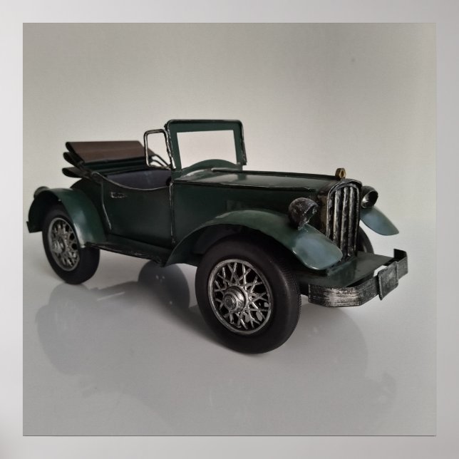 old-fashioned retro convertible car poster (Front)
