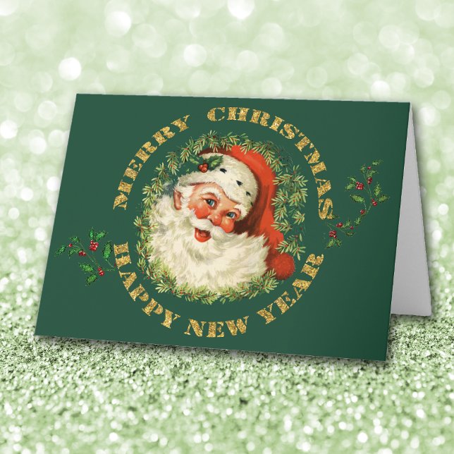 Old Fashioned Retro Santa Claus Holiday Card (Creator Uploaded)