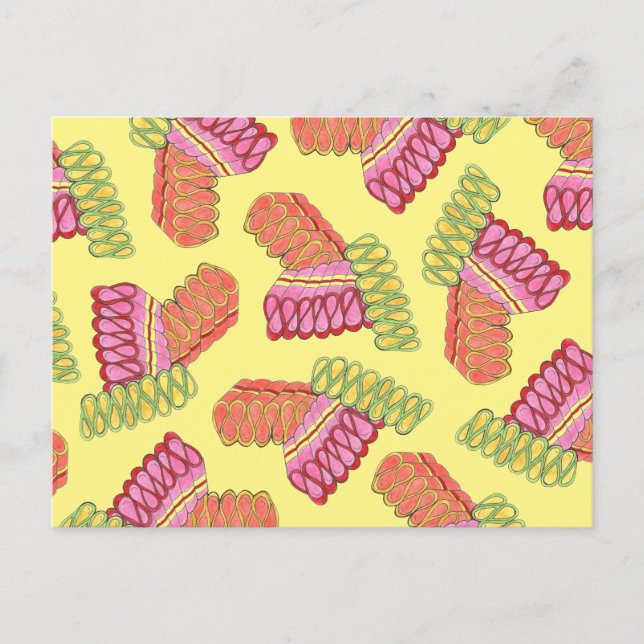 Old Fashioned Ribbon Candy Christmas Sweet Shop Holiday Postcard (Front)