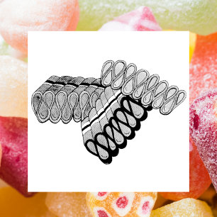 Old Fashioned Ribbon Candy Christmas Sweet Shop Rubber Stamp