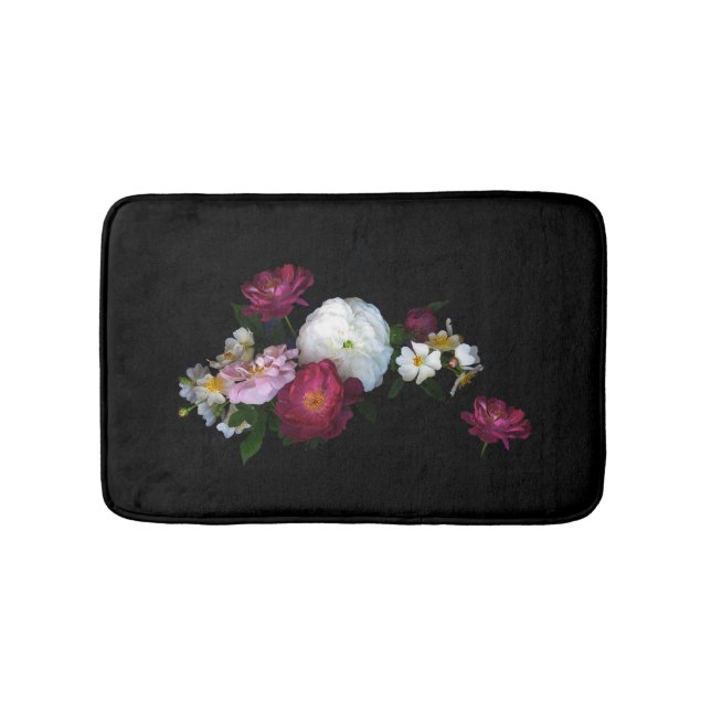 Old Fashioned Rose Flowers Bath Mats (Front)