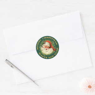 Old Fashioned Santa Claus Christmas Classic Round Sticker