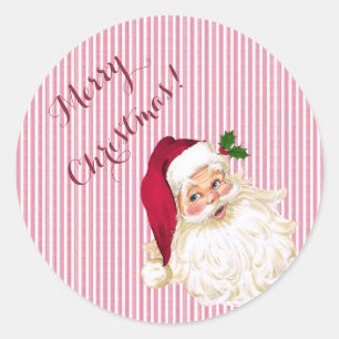 Old Fashioned Santa Claus Classic Round Sticker